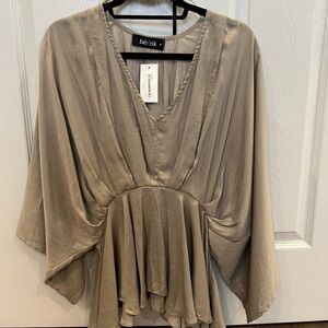 Fab'rik Women's Elegant Taupe Blouse